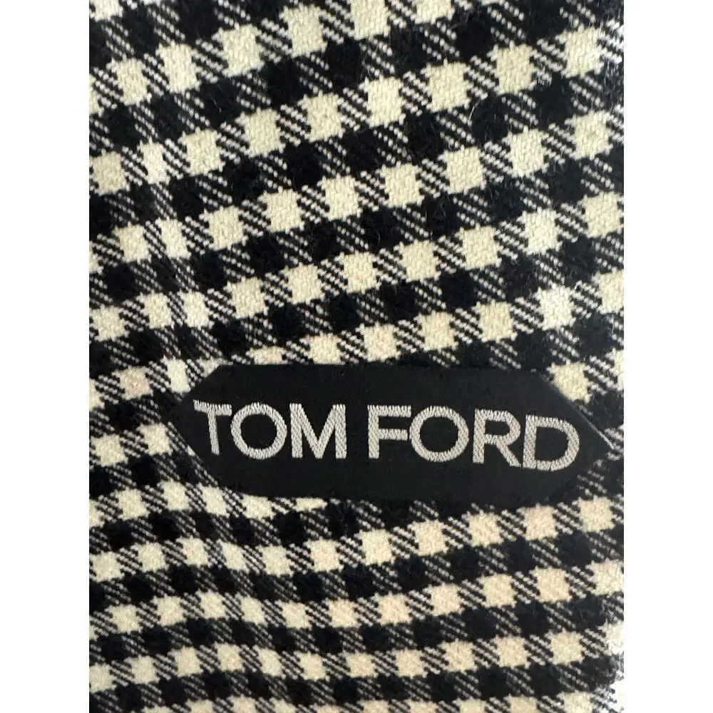 Tom Ford Tweed Gingham Checked Blazer Sportcoat 56 46R US Wool Cashmere Notch